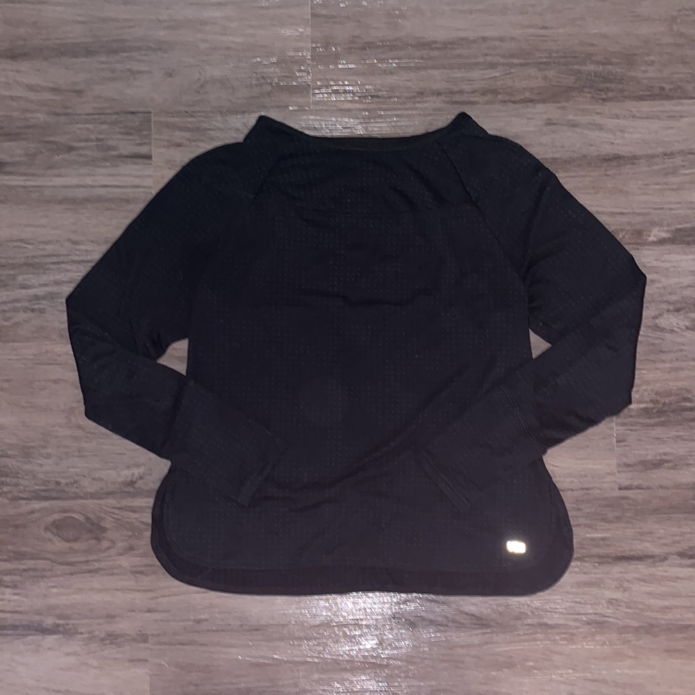 VSX; L; black; open back, long sleeve top, with thumb hooks